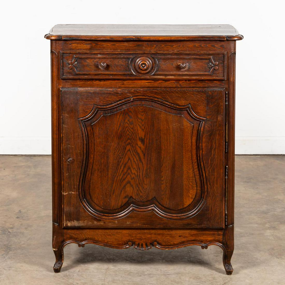 19TH C. LOUIS XV-STYLE SINGLE-DOOR OAK CONFITURIER (1 of 7)