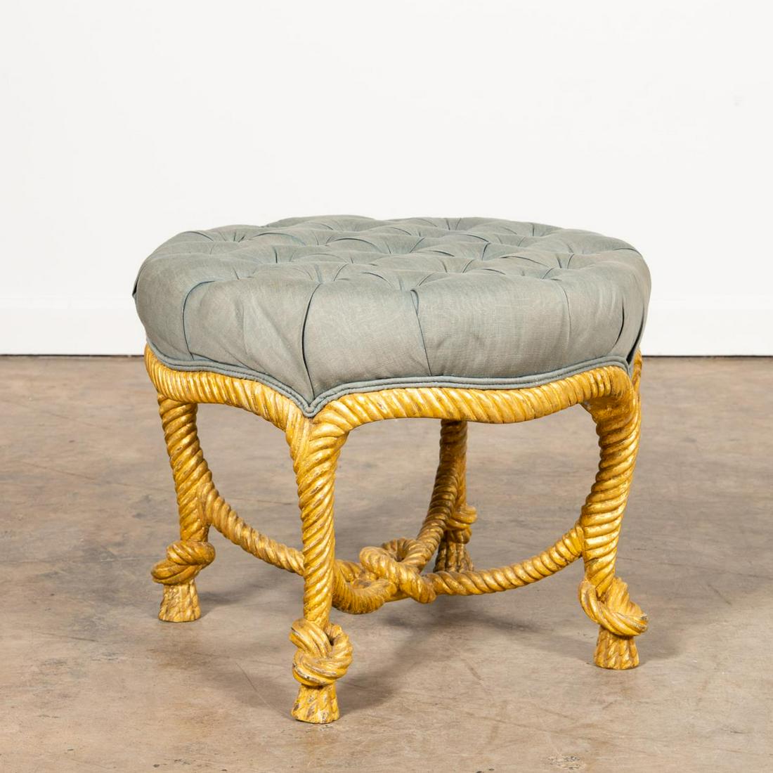 MANNER OF FOURNIER, GILTWOOD ROPE-TWIST STOOL (1 of 4)
