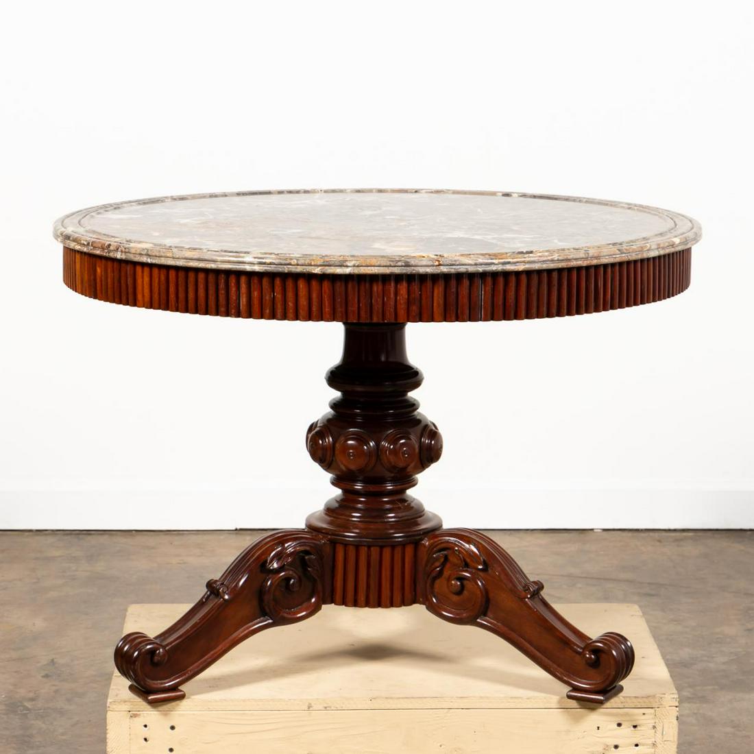 19TH C. LOUIS PHILIPPE MARBLE TOP CENTER TABLE (1 of 6)