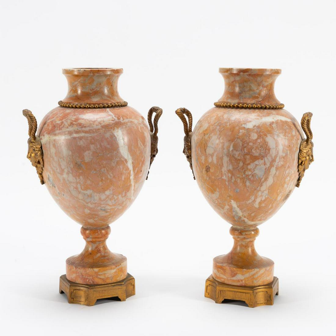 PR. NEOCLASSICAL-STYLE BRONZE & MARBLE CASSOLETTES (1 of 5)