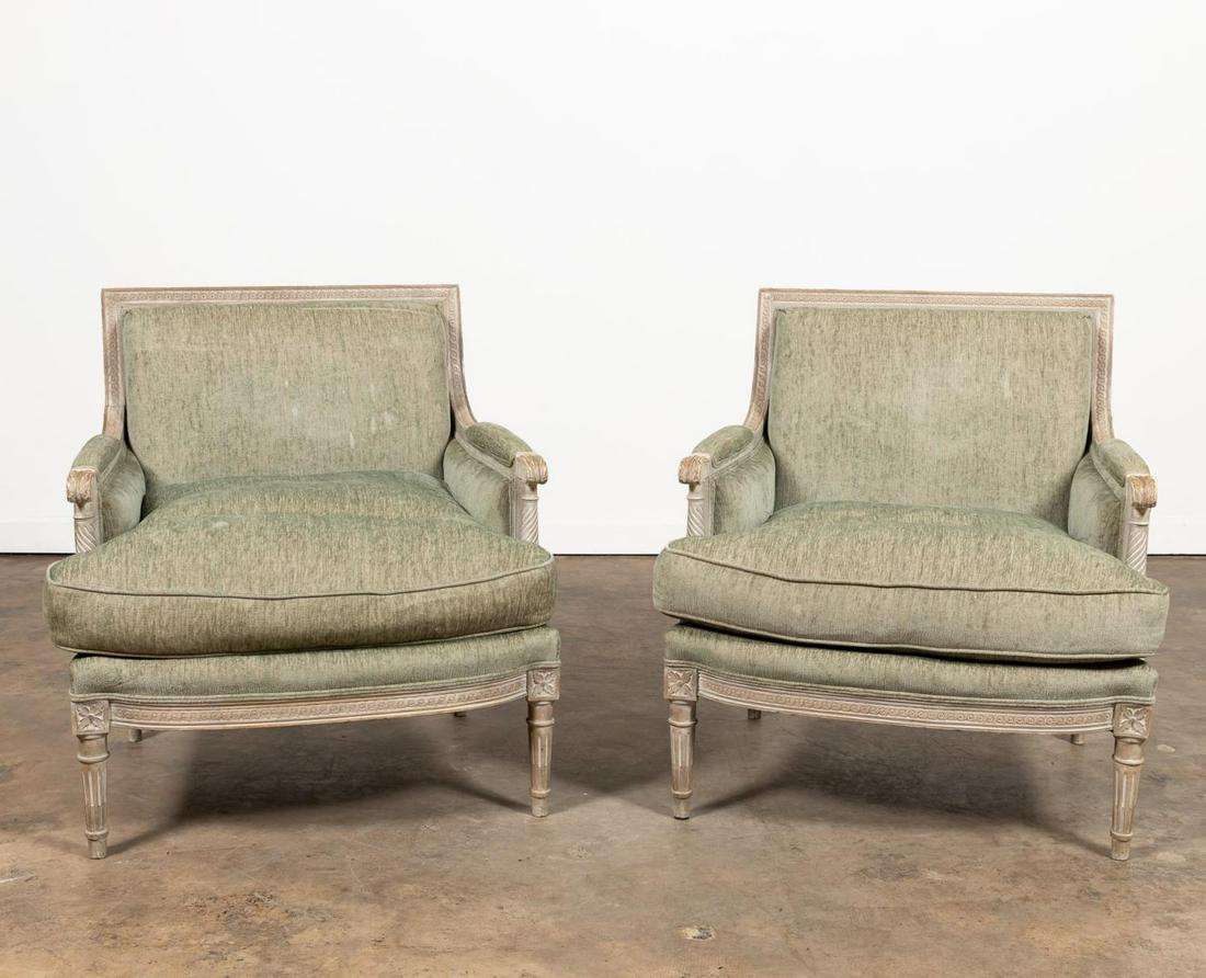 PR, LOUIS XVI STYLE VELVET & PAINTED BERGERES (1 of 6)