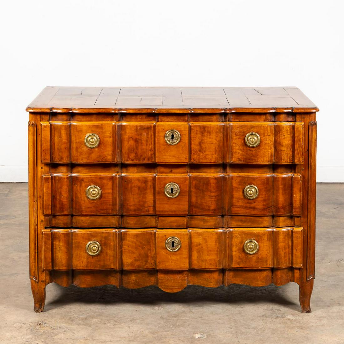 18TH C. LOUIS XV PROVINCIAL THREE-DRAWER COMMODE (1 of 7)