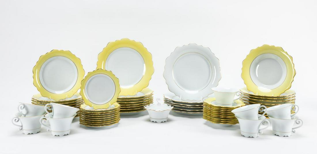 64PCS, JL COQUET "SAMOA" PORCELAIN DINNER SERVICE (1 of 6)