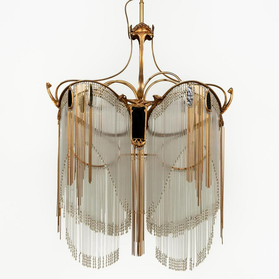 ART NOUVEAU GUIMARD-STYLE ELABORATE CHANDELIER (1 of 7)