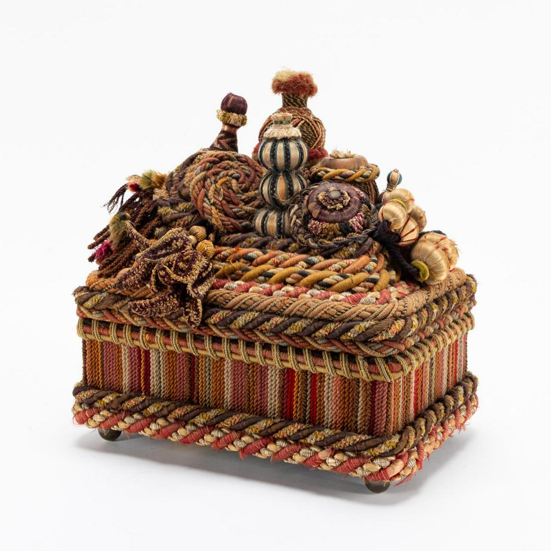 19TH C. VICTORIAN BRAID & TASSEL DECORATED BOX (1 of 7)
