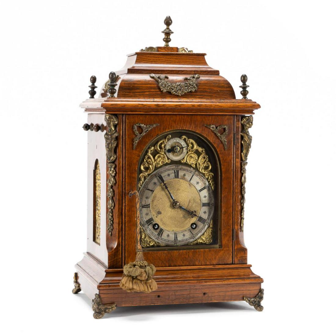 WINTERHALDER & HOFMEIER OAK BRACKET CLOCK (1 of 8)