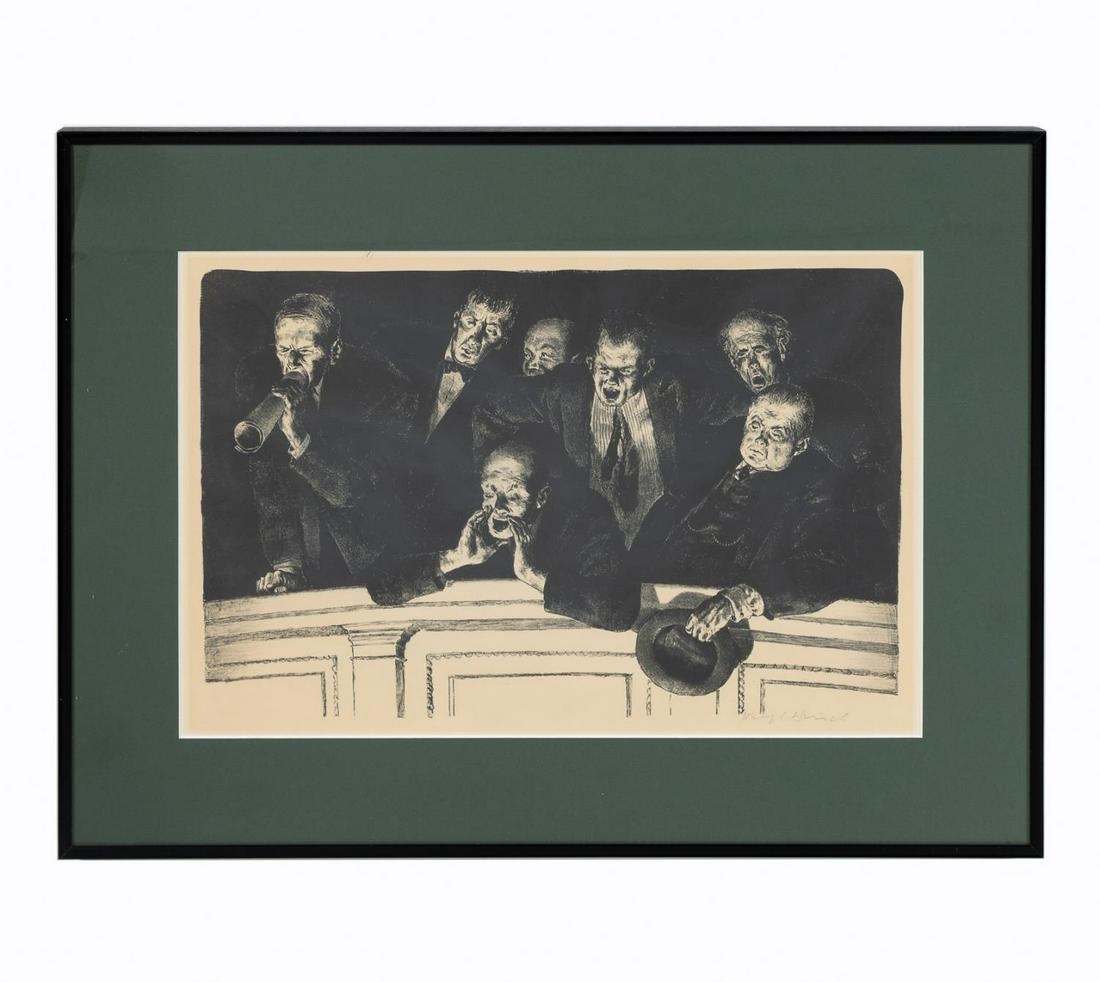 JOSEPH HIRSCH, HECKLERS, FRAMED LITHOGRAPH (1 of 3)