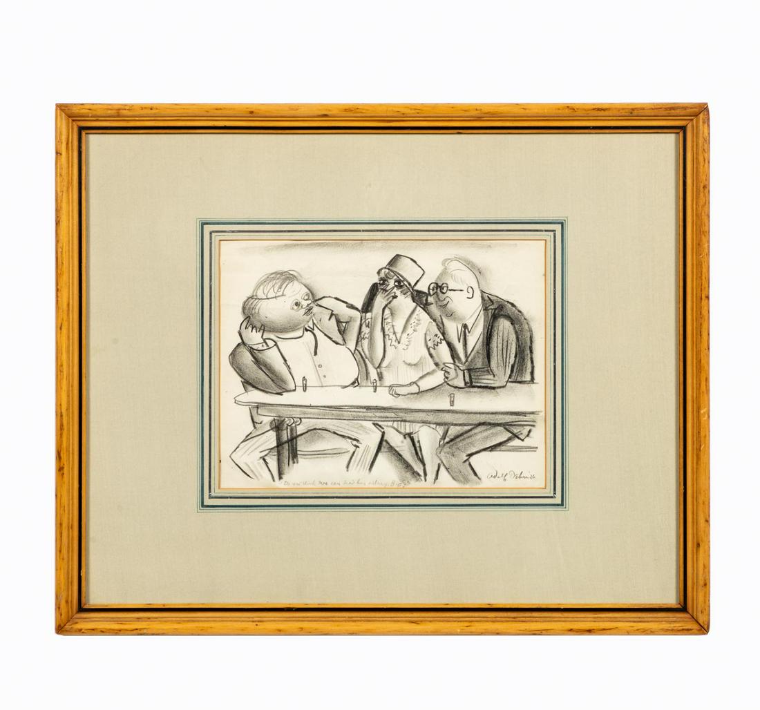 ADOLF DEHN, FIGURAL DRAWING. FRAMED. 1926 (1 of 5)