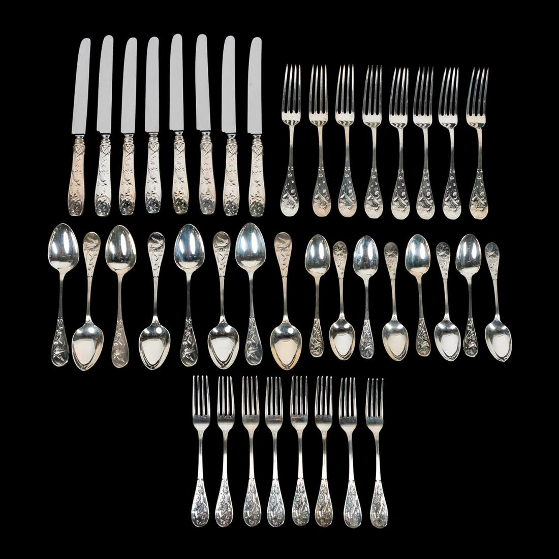 TIFFANY & CO. "AUDUBON" STERLING FLATWARE, 40PC (1 of 12)