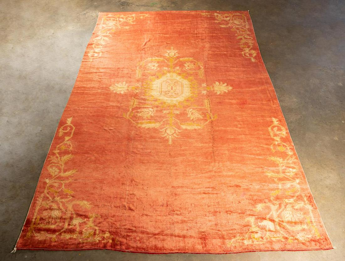 HAND WOVEN TURKISH OUSHAK RUG, 11'2" x 17'1" (1 of 4)