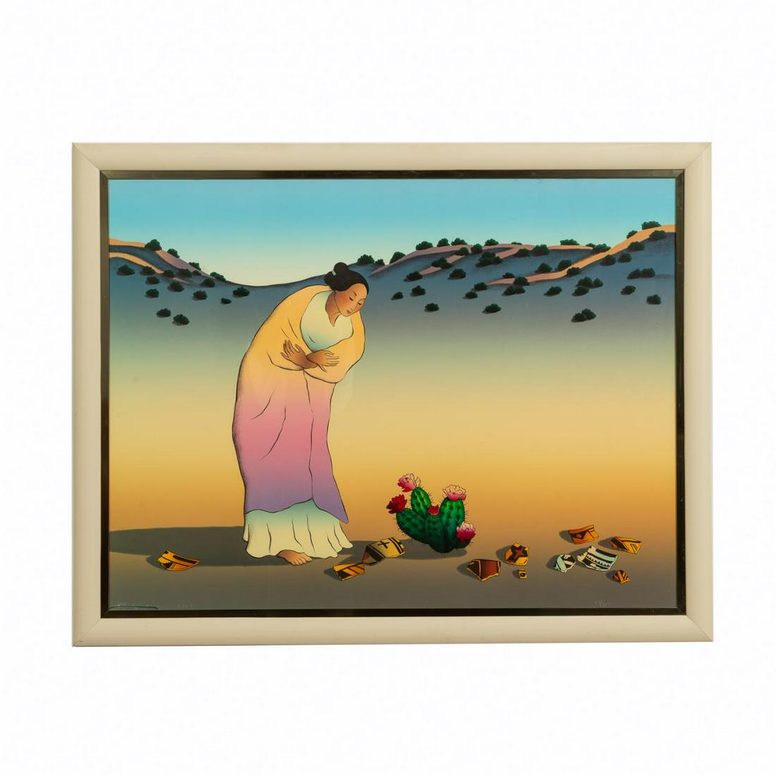R.C. GORMAN, FLOWERS OF LOS LUNAS, FRAMED, 1987 (1 of 4)