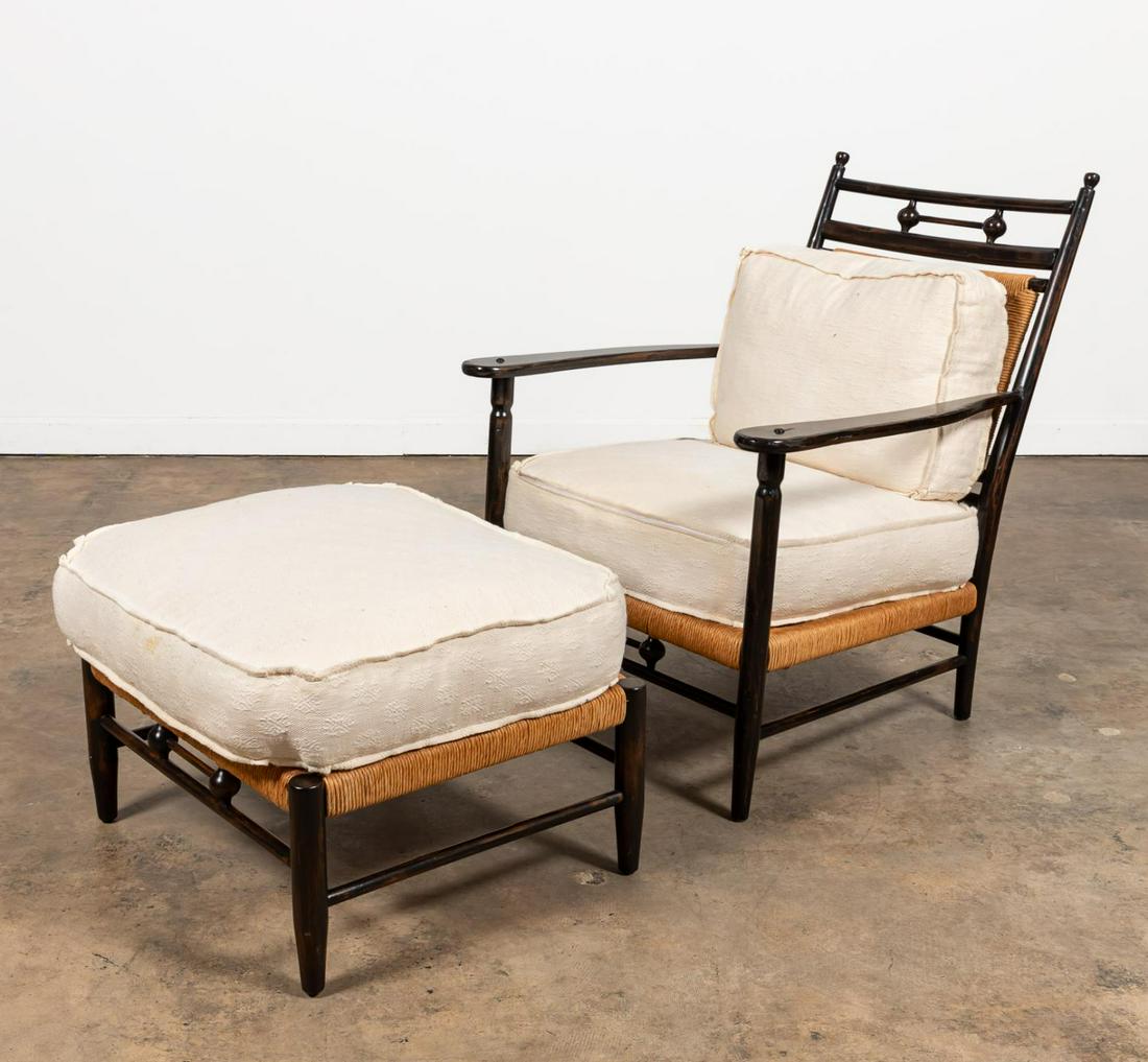 AMERICAN RUSH BACK ARMCHAIR AND OTTOMAN (1 of 7)