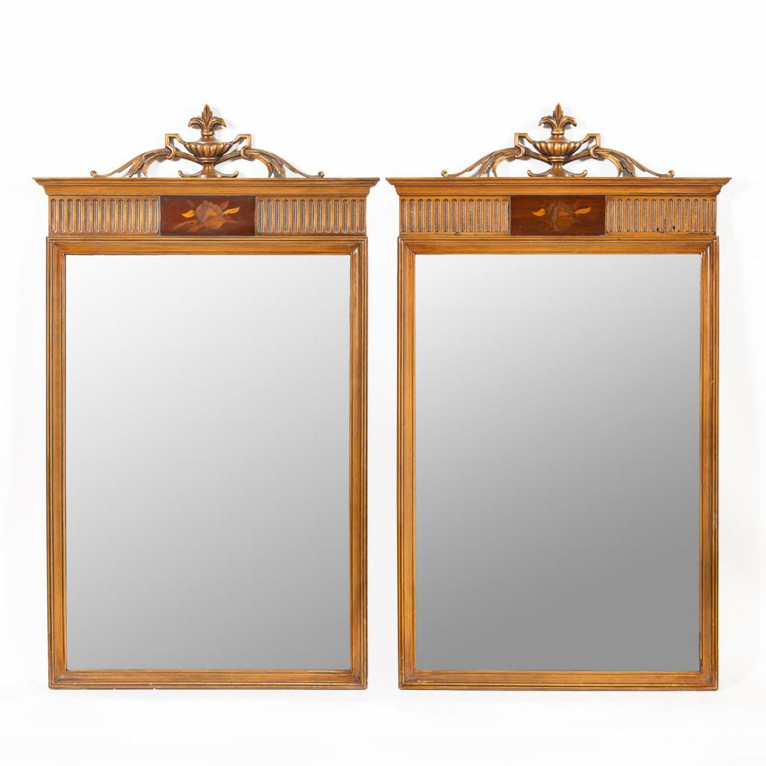 PAIR, ADAMS-STYLE PARCEL GILT INLAID MIRRORS (1 of 4)