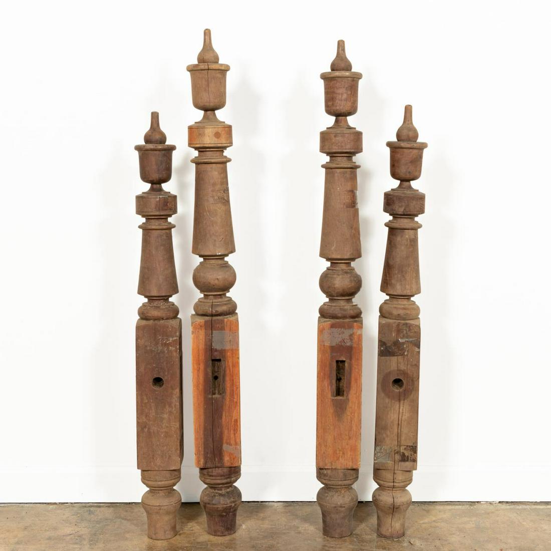 19TH C. ANGLO-DUTCH WEST INDIES MAHOGANY BED POSTS (1 of 8)