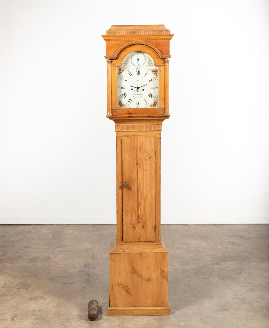 ENGLISH PINE CASE CLOCK, SIGNED GEORGE LAMBERT (1 of 11)