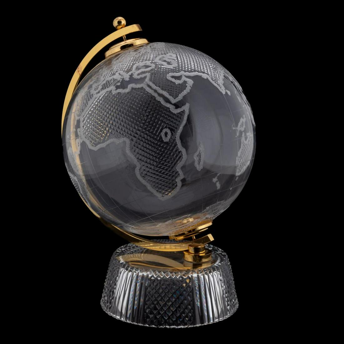 ARTISAN SIGNED HAND-CUT CRYSTAL GLOBE ON STAND (1 of 6)