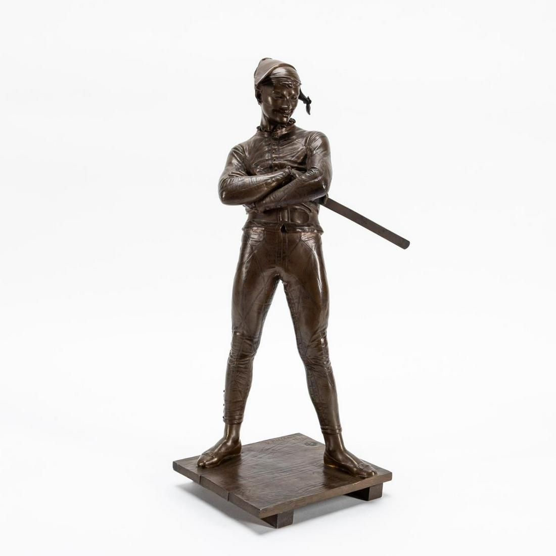 RENE SAINT MARCEAUX, HARLEQUIN BRONZE, 1879: RenÃ© Saint-Marceaux (French, 1845-1915). "Harlequin" -1879, bronze. Signed and dated on base with "Reduction MÃ©canique, A. Collas Brevete" foundry mark. Provenance: From a Private Collection, Hi