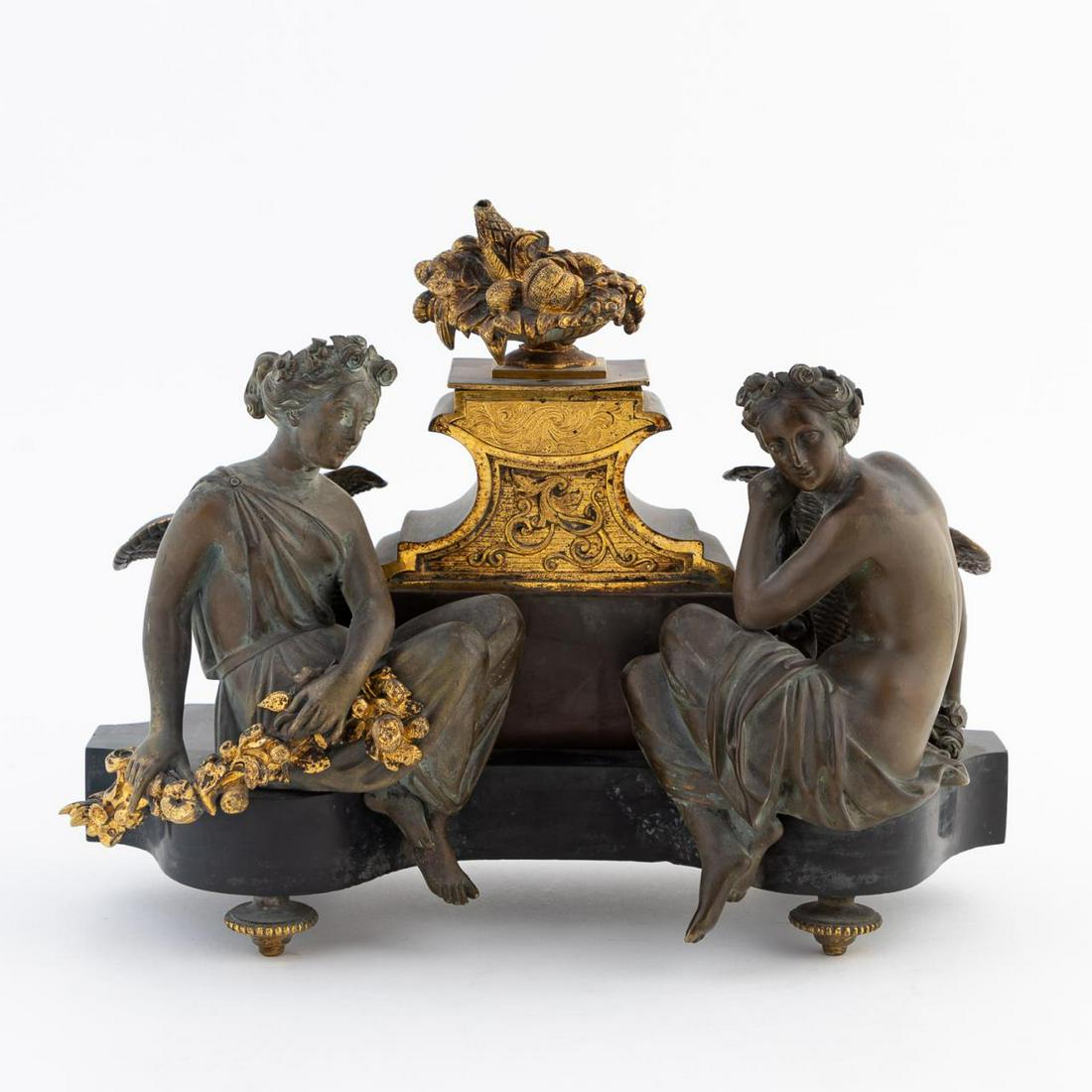 NAPOLEON III PARCEL GILT BRONZE FIGURAL INKWELL (1 of 6)