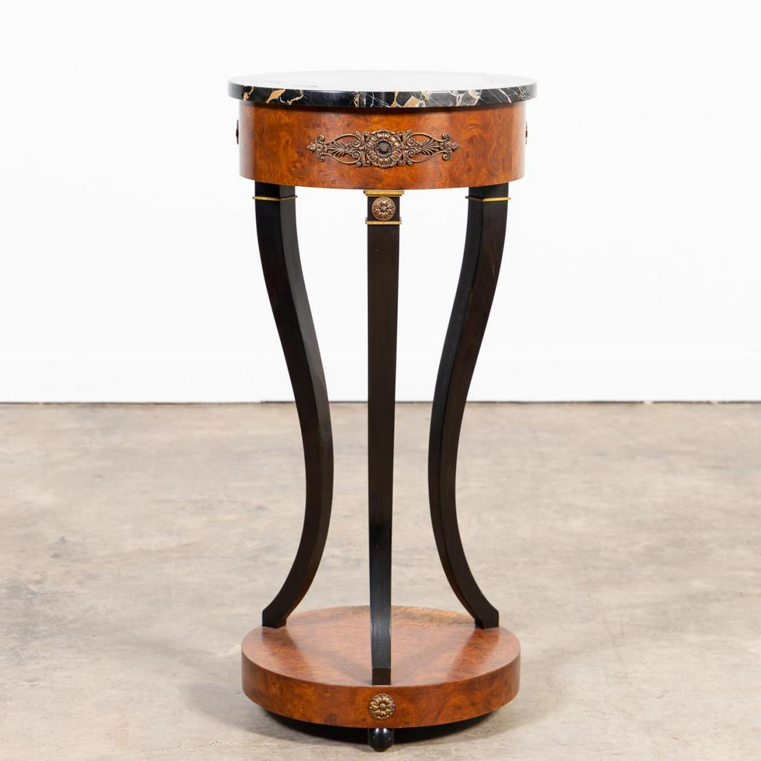 EMPIRE STYLE ROUND GUERIDON WITH BLACK MARBLE TOP (1 of 5)