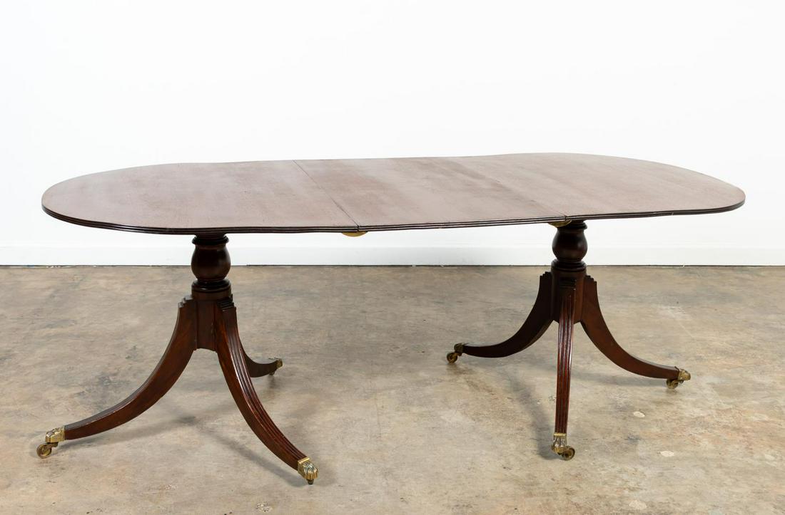 ENGLISH DOUBLE PEDESTAL MAHOGANY DINING TABLE (1 of 6)