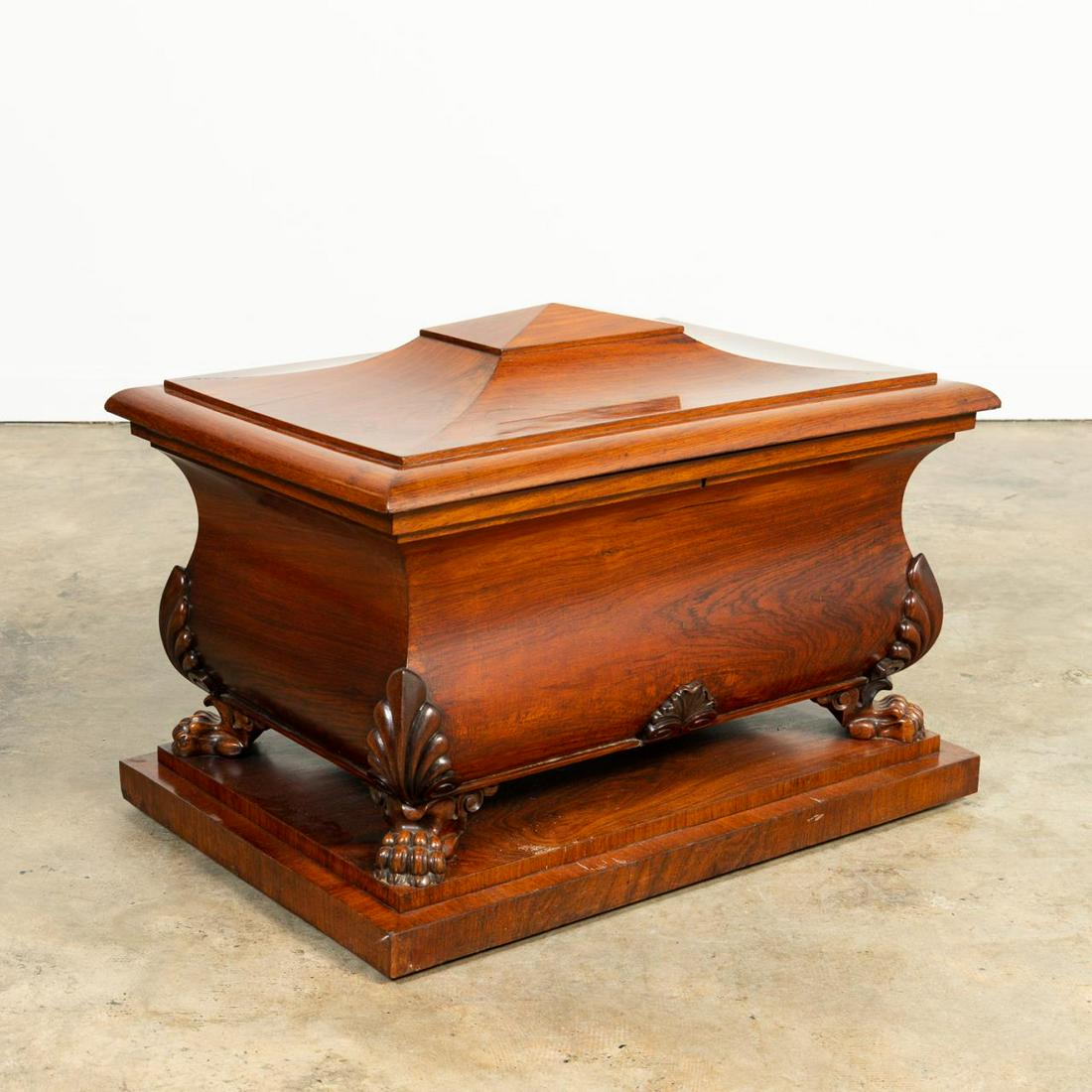 19TH C. REGENCY LARGE ROSEWOOD STANDING TEA CHEST (1 of 10)