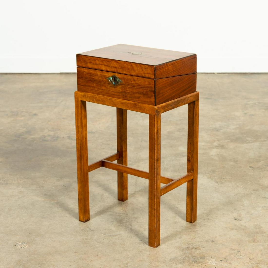 ENGLISH LAP DESK ON STAND, MOP & ABALONE INLAY (1 of 8)