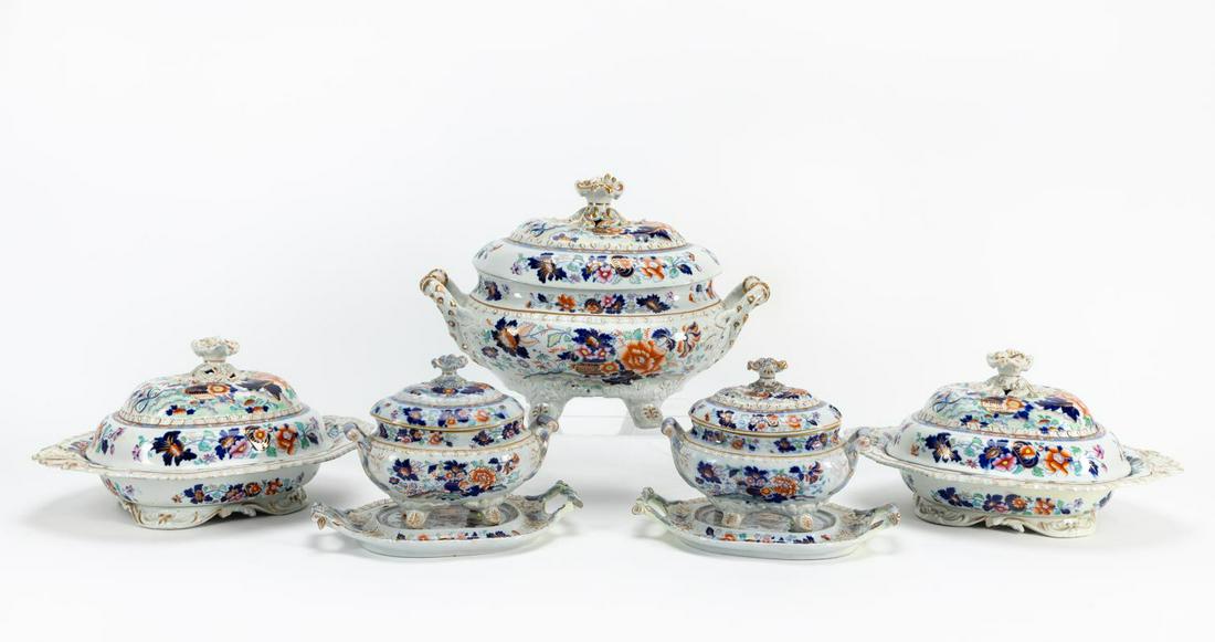 HICKS, MEIGH & JOHNSON IMARI PALETTE TUREENS, 7PC (1 of 9)
