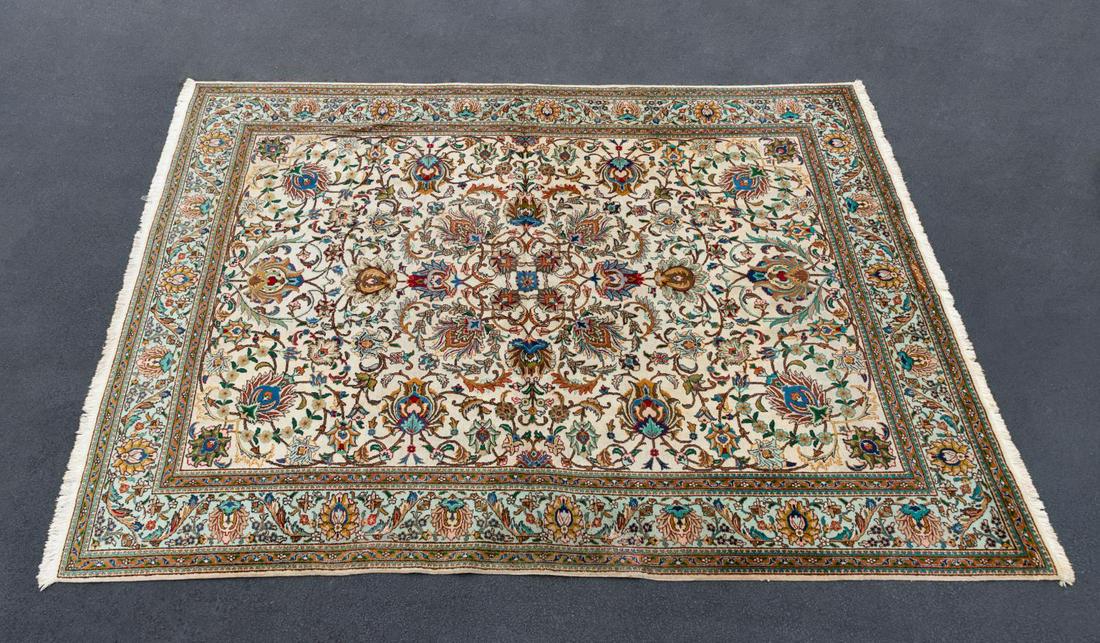 HAND WOVEN TABRIZ RUG, 9'10" X 13'1" (1 of 5)