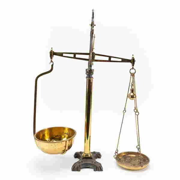 ROGERS & CO BRASS EQUAL ARM BALANCE SCALE (0297) on Feb 27, 2022