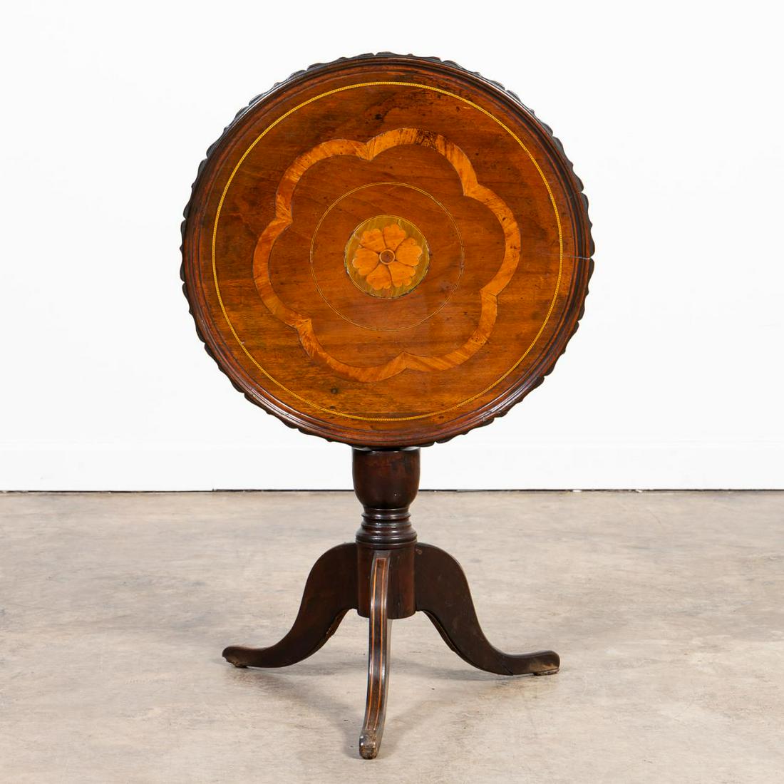 GEORGE III-STYLE MAHOGANY TILT-TOP INLAID TABLE (1 of 5)