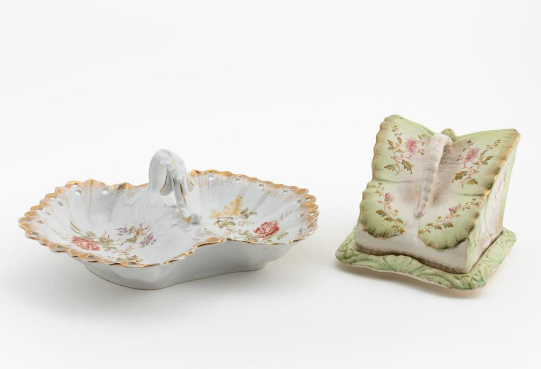 2 PCS, PORCELAIN DIVIDED DISH AND CHEESE KEEPER (1 of 7)