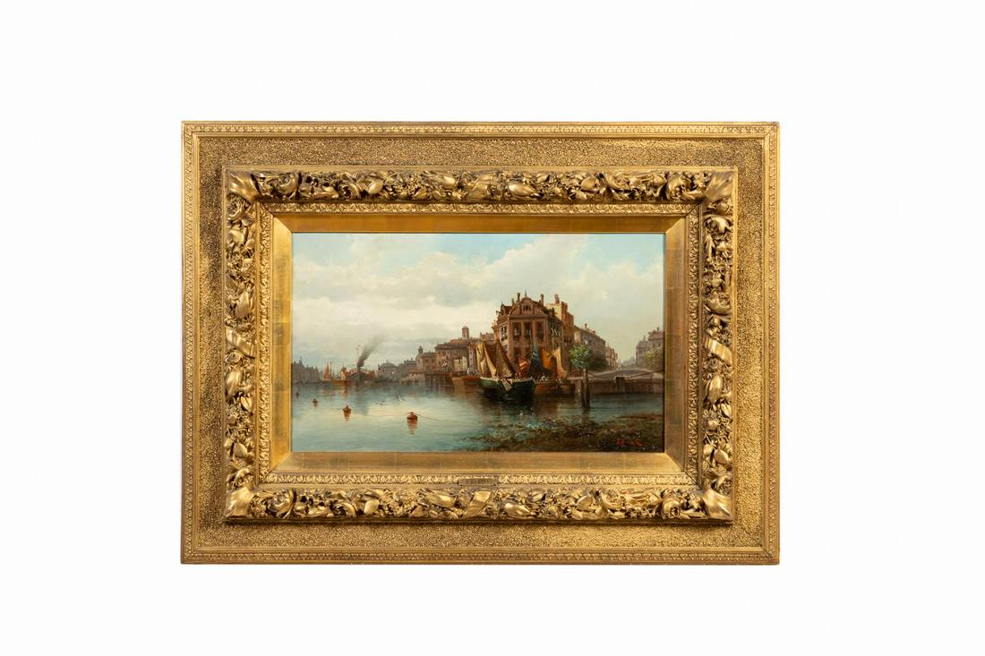 KARL KAUFMANN, PORT WITH SHIPS, F. HERINK OIL (1 of 5)