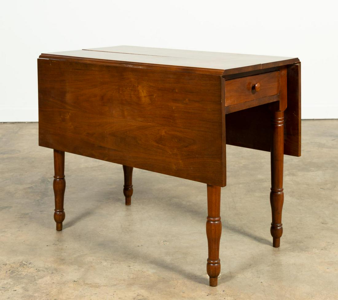 L. 19TH C. AMERICAN WALNUT DROP LEAF TABLE (1 of 11)