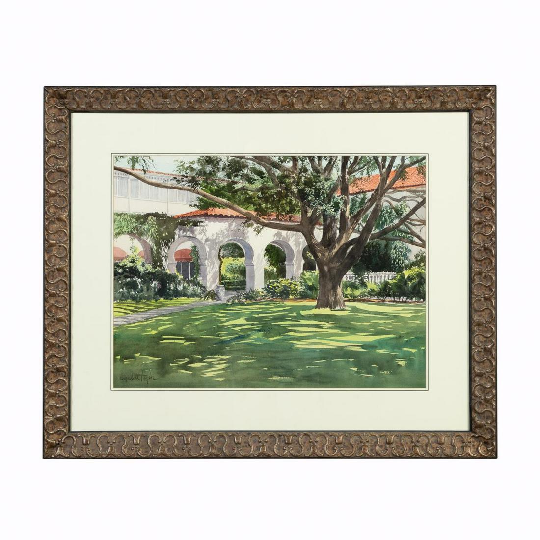 WYNDELL TAYLOR, CLOISTER AT SEA ISLAND WATERCOLOR (1 of 3)