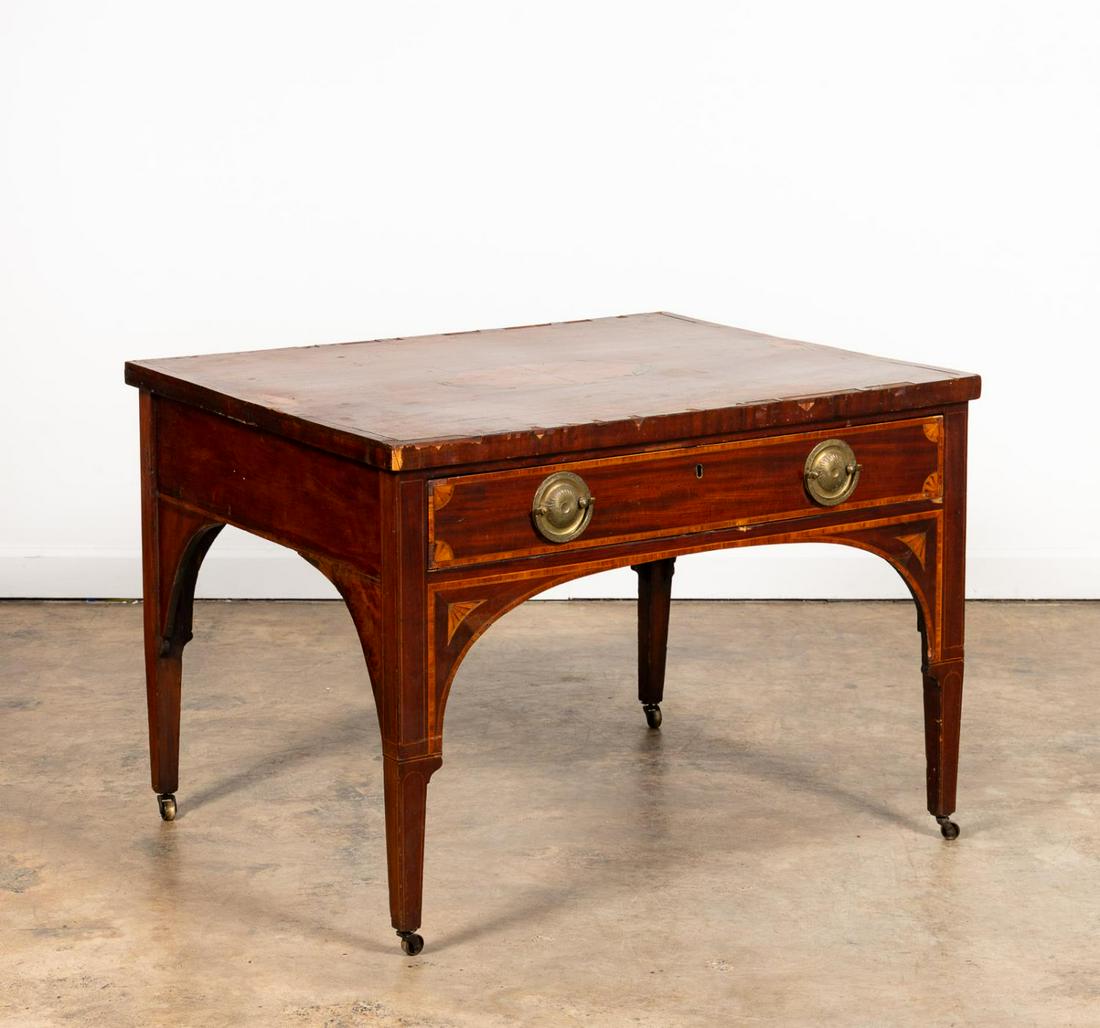 E. 19TH C. HEPPLEWHITE-STYLE MAHOGANY DESK (1 of 6)