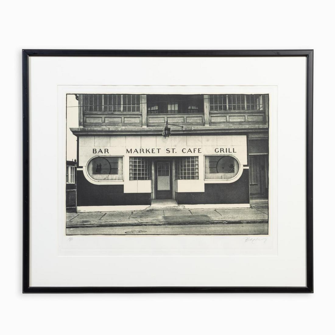 JOHN BAEDER, "MARKET ST. CAFE," ETCHING (1 of 6)