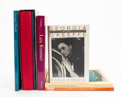 SEVEN BOOKS ON 20TH FEMALE CENTURY ARTISTS: Assortment of seven books on 20th century female artist comprising: a two volume set, "Louise Bourgeois: The Insomnia Drawings" Daros Collection, "Lee Krasner: A Catalog Raisonne", Ellen G. Landau, "I