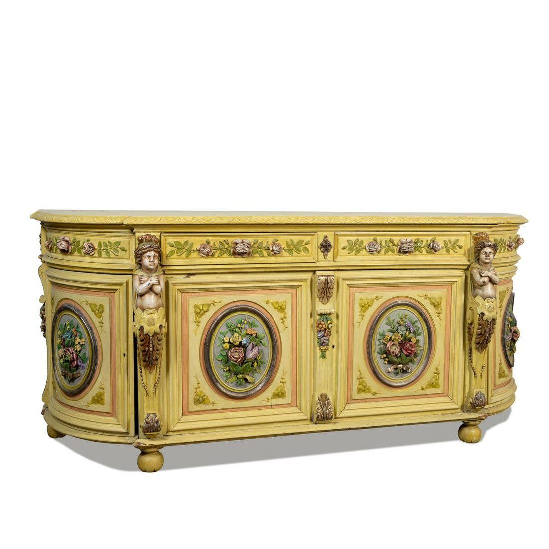 19TH C. ITALIAN RENAISSANCE REVIVAL PAINTED BUFFET (1 of 15)