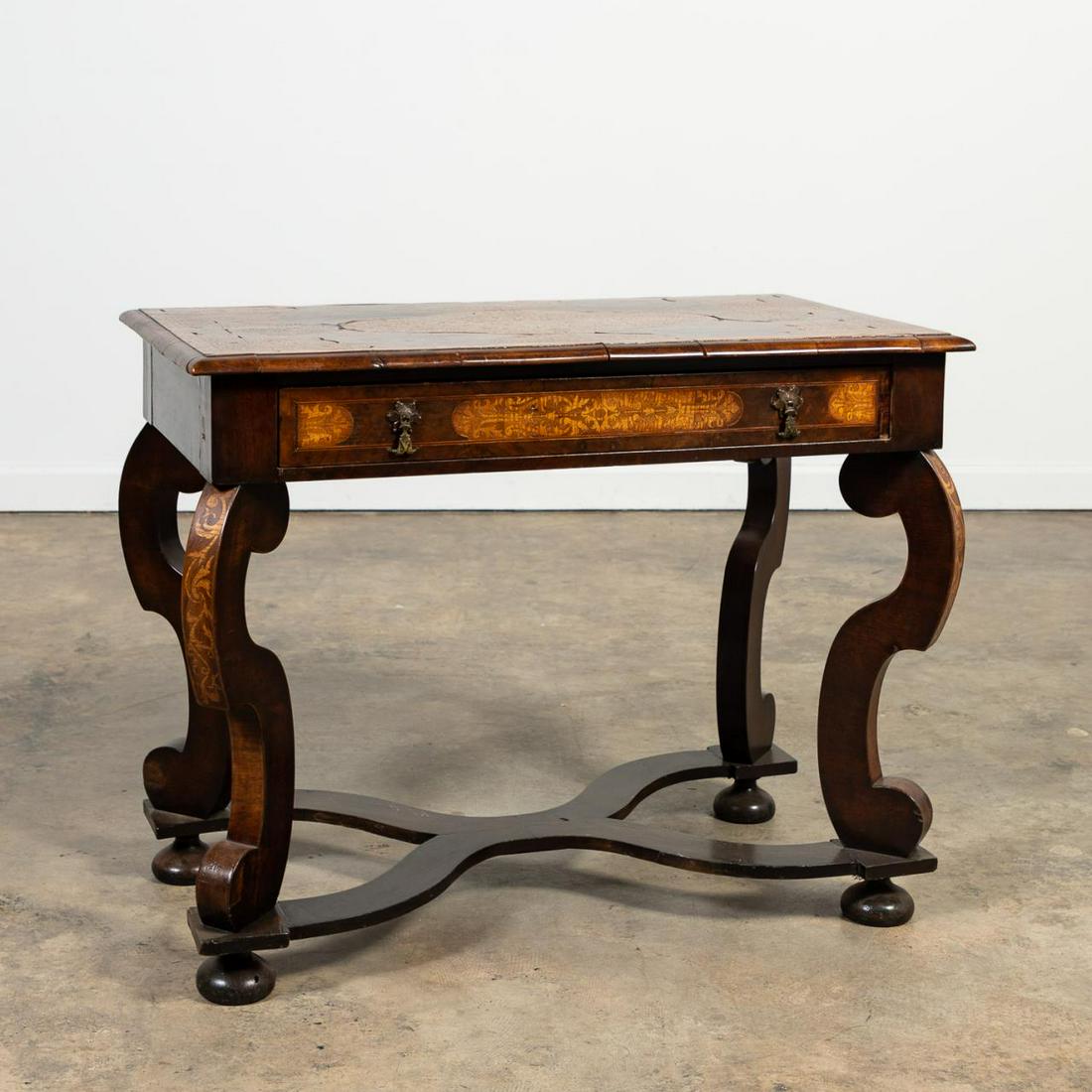 L. 19TH C. BAROQUE STYLE SEAWEED MARQUETRY TABLE (1 of 7)