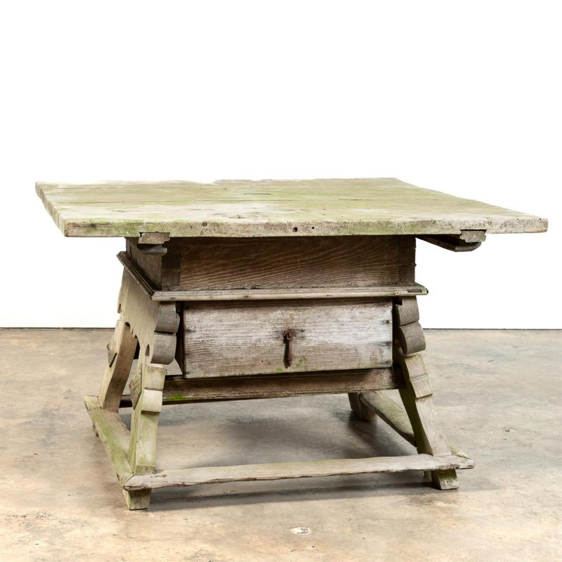 19TH/20TH C. CONTINENTAL WOODEN TAVERN TABLE (1 of 8)
