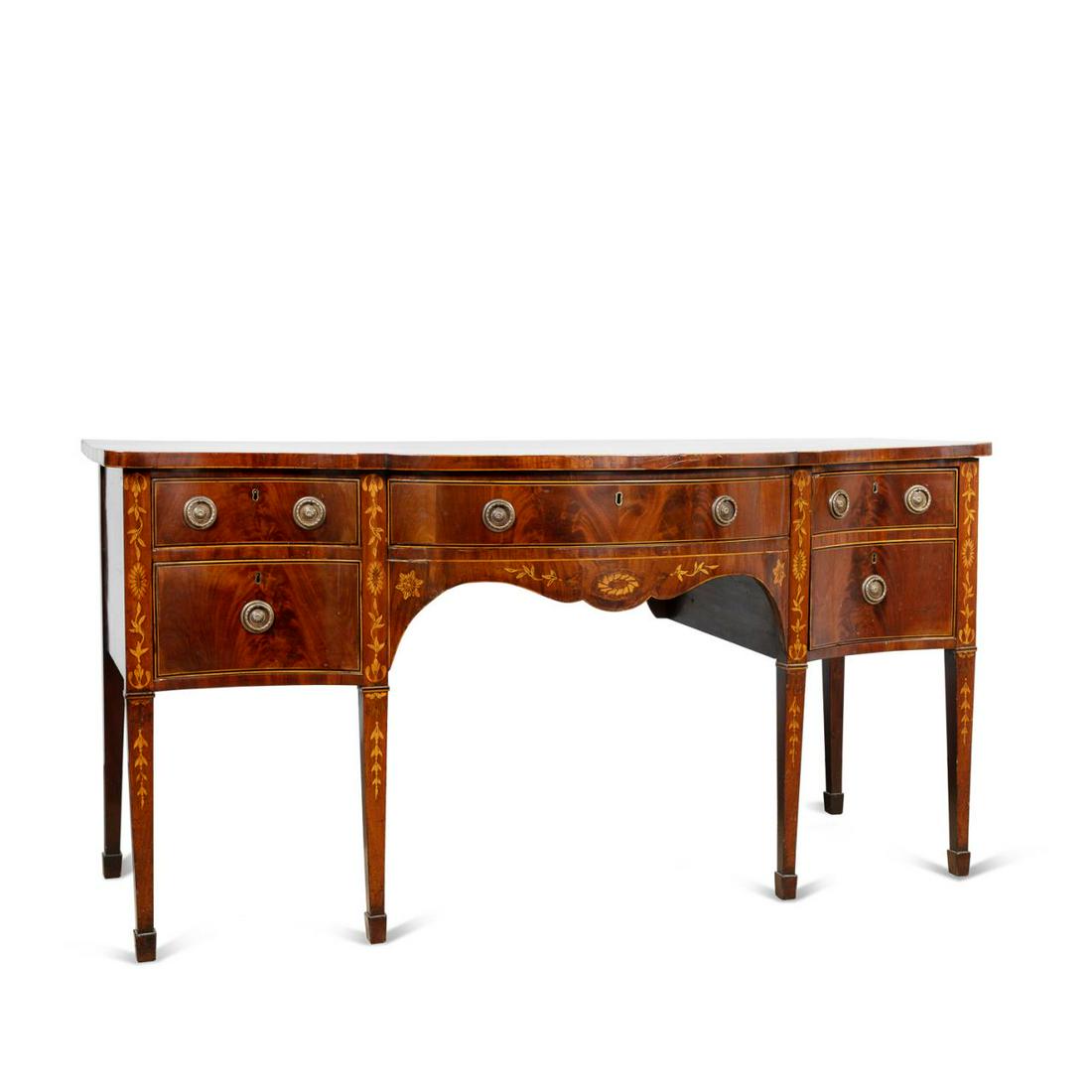 ENGLISH INLAID GEORGE III STYLE MAHOGANY SIDEBOARD (1 of 8)