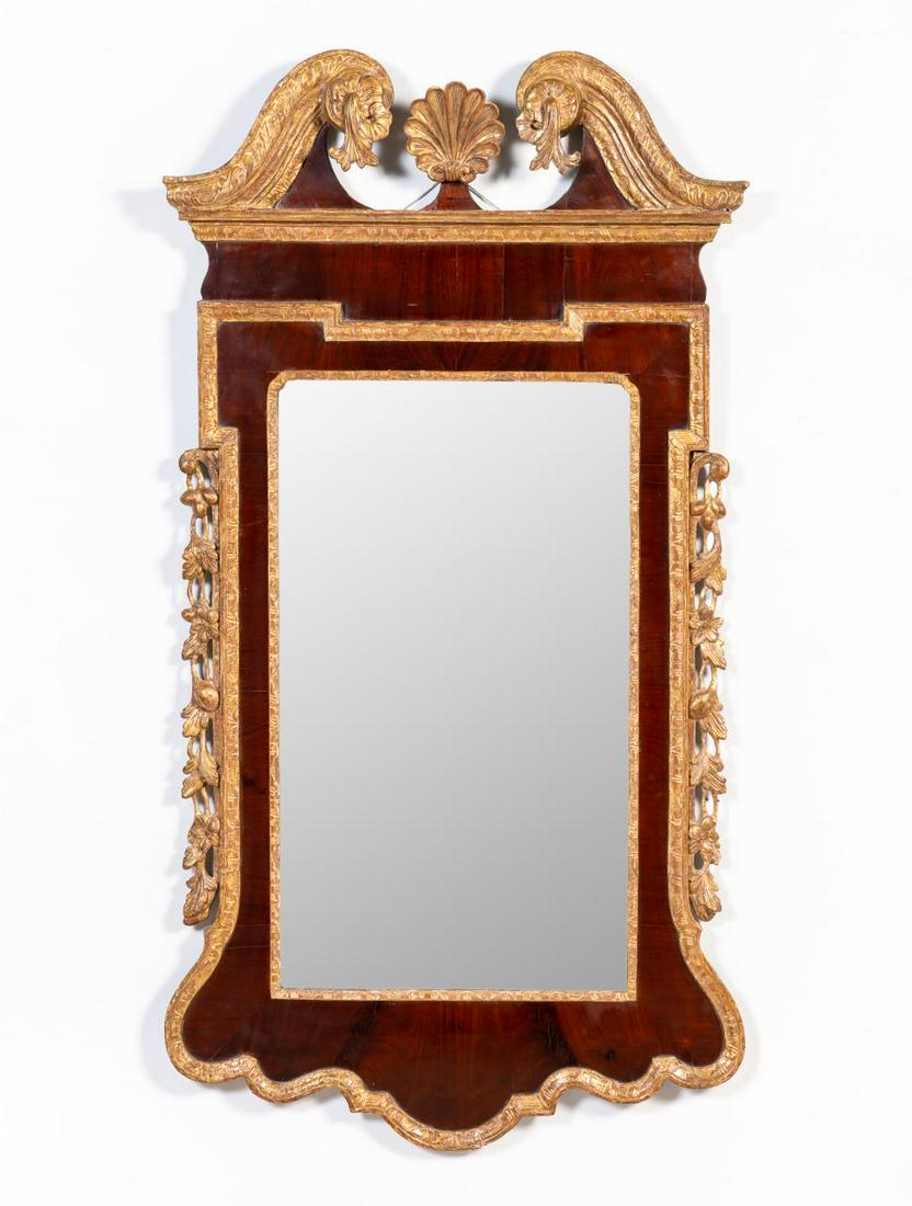 ENGLISH GEORGE III STYLE GILT WOOD WALL MIRROR (1 of 5)