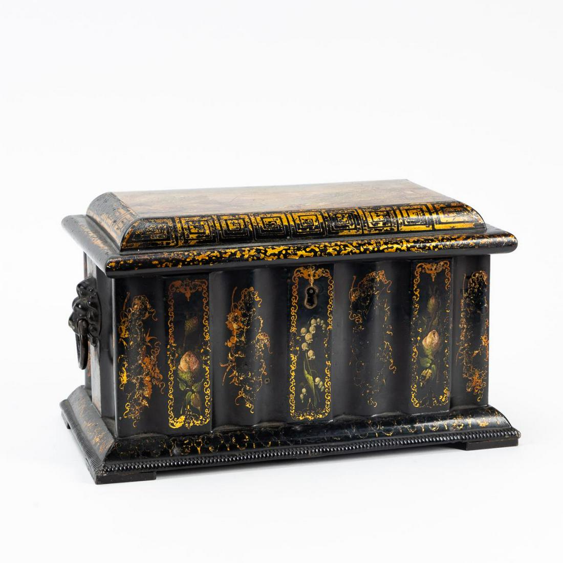 19TH C. CHINOISERIE DECORATED TOLE TEA CADDY (1 of 7)