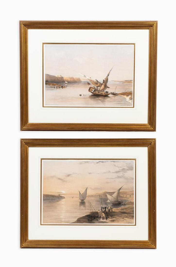 2 LITHOS AFTER DAVID ROBERTS "BOATS ON THE NILE" (1 of 7)