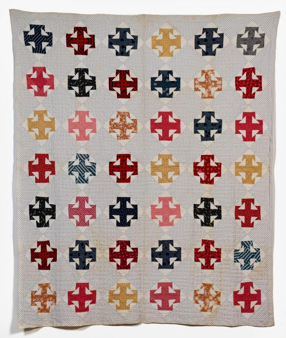 HAND QUILTED COTTON CROSS IN A CROSS QUILT (1 of 10)