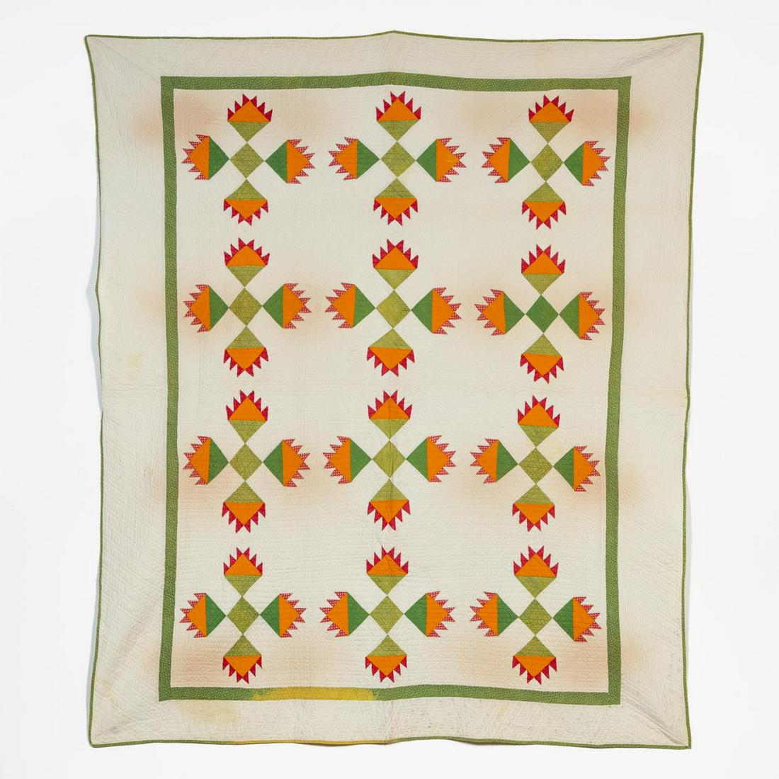 FINELY HAND QUILTED COTTON BEAR PAWS QUILT (1 of 9)