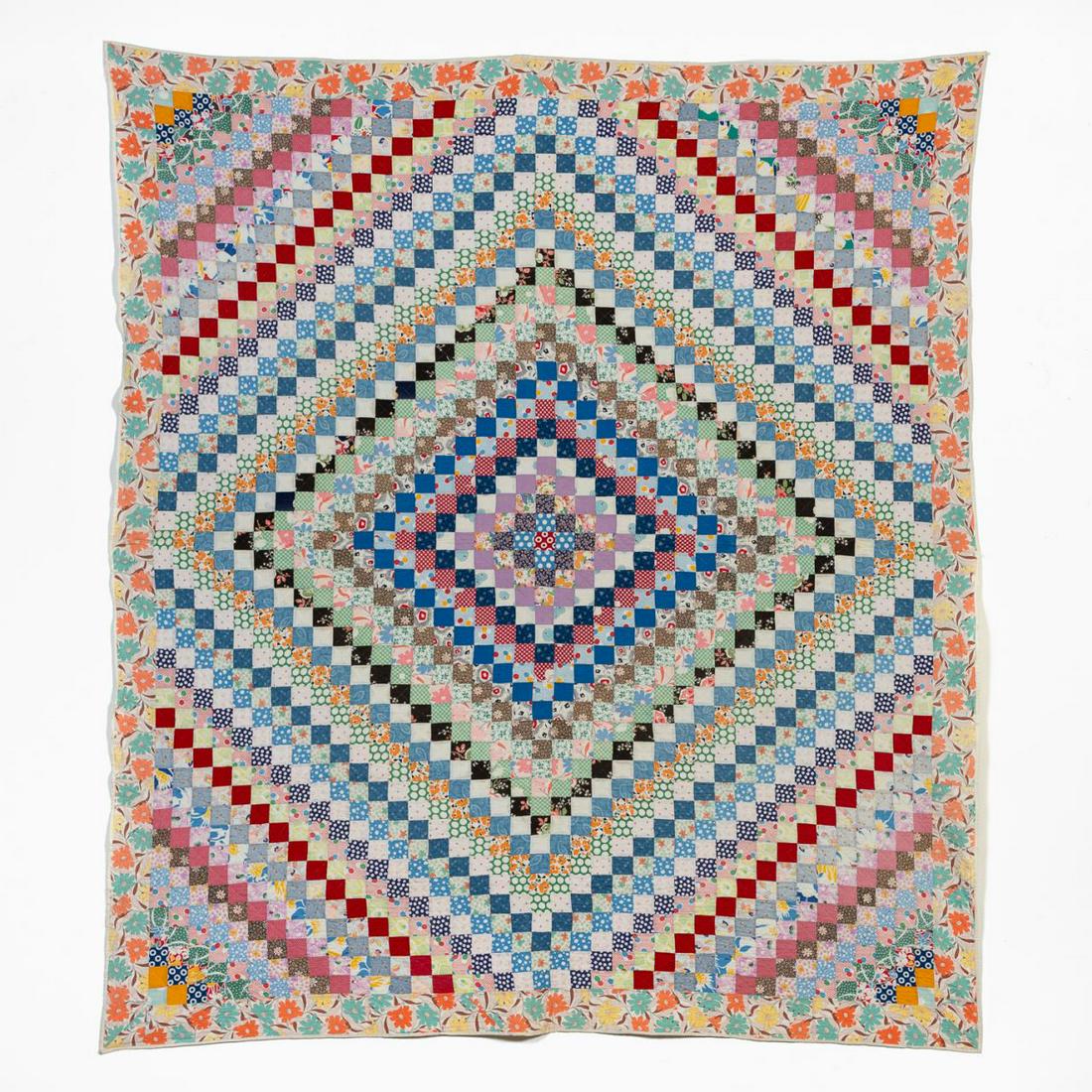 HAND QUILTED COTTON EYE DAZZLER QUILT (1 of 6)