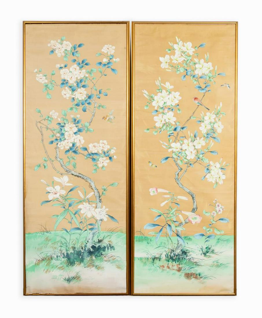PAIR, FRAMED GRACIE CHINOISERIE WALLPAPER PANELS Apr 10, 2022