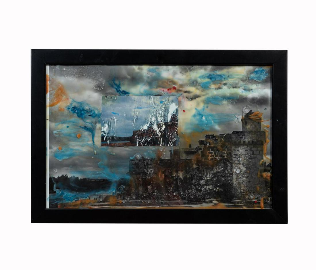 "POST-APOCALYPTIC PRISON", ENCAUSTIC MM ON PAPER (1 of 4)