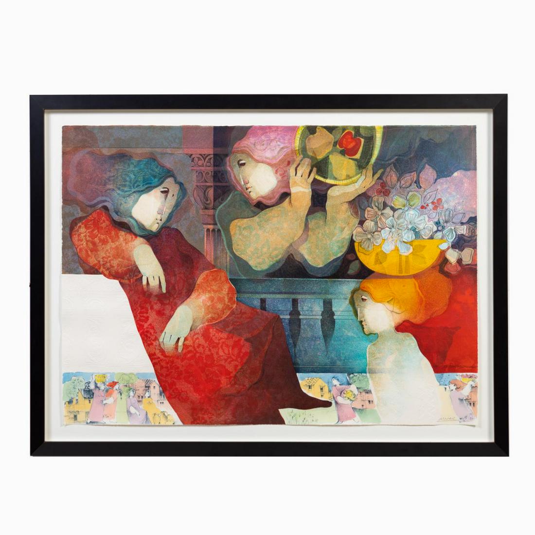 S. ALVAR, "THE NATURE BEARERS" EMBOSSED LITHOGRAPH (1 of 4)